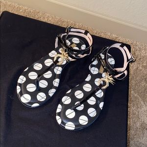 Polka dot sandals.